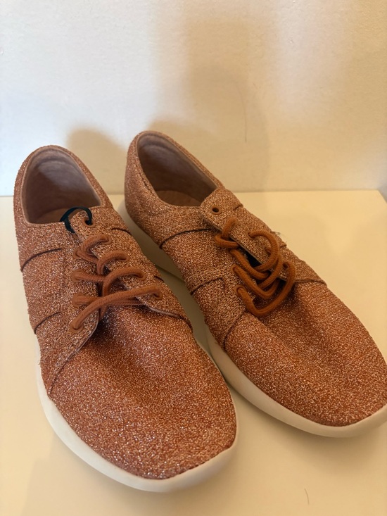 Zara Shoes - Zara Women's Glitter Lace-Up Sneakers in Copper Sparkle